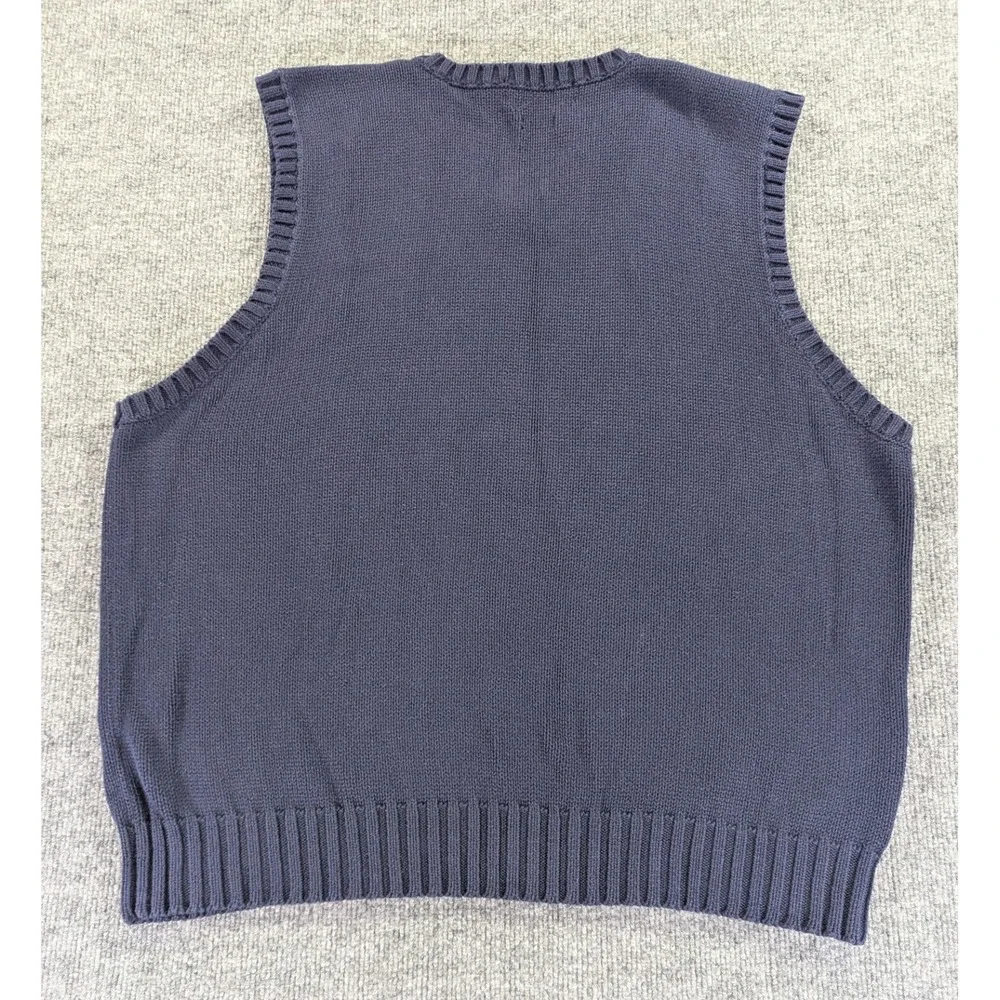 Vintage Y2K Polo Ralph Lauren V Neck Sweater Vest Men's Size XXL Navy Blue